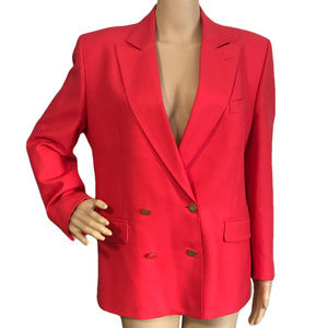 DEVERNOIS PARIS Vintage Red Wool Statement Blazer 14